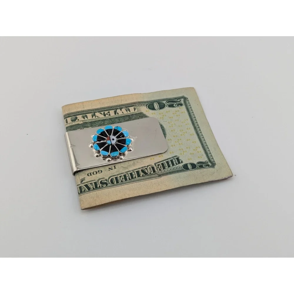 Handmade Sterling Silver Money Clip‎ Original Native American Men's Acc ***
